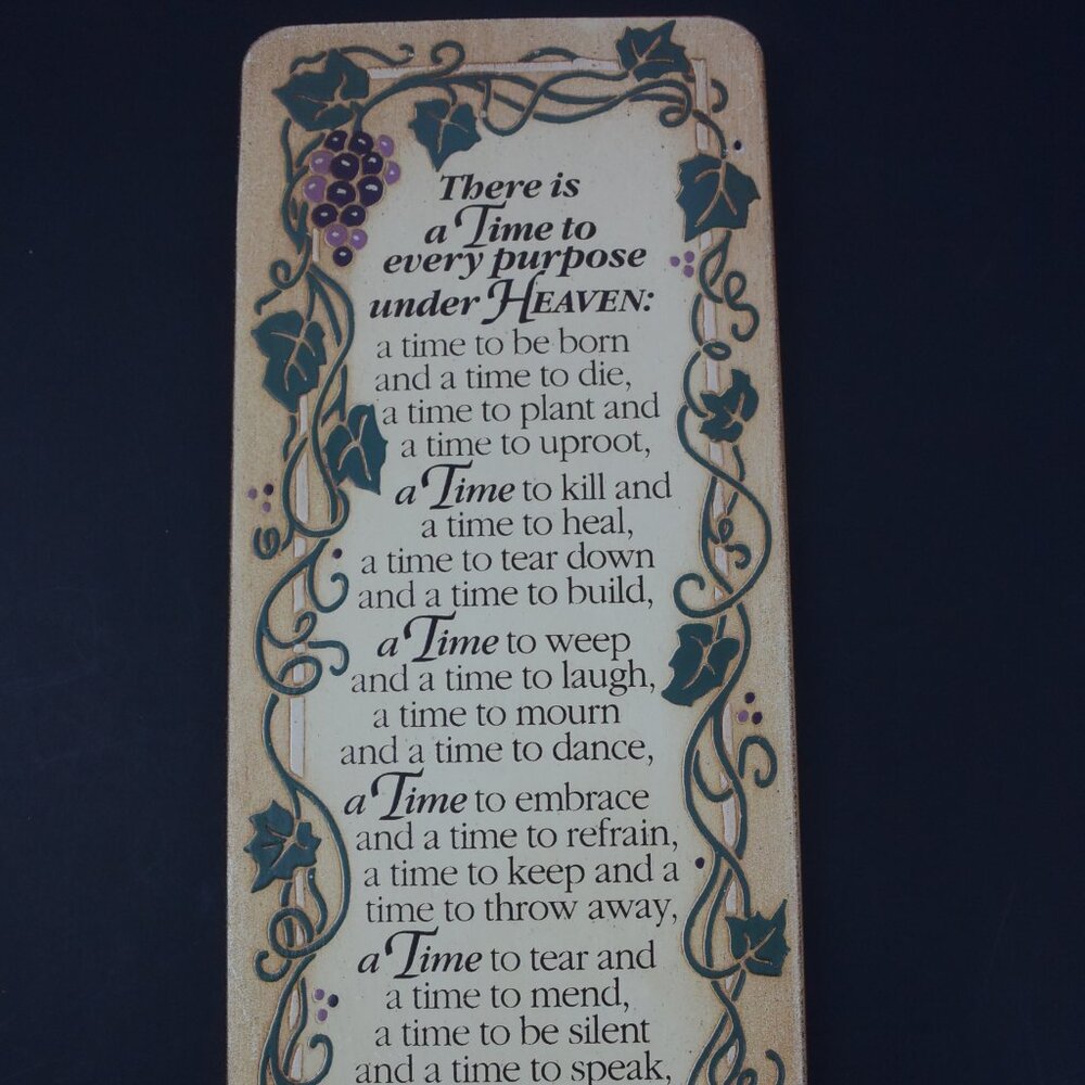Vintage Ecclesiastes 3 Wall Plaque